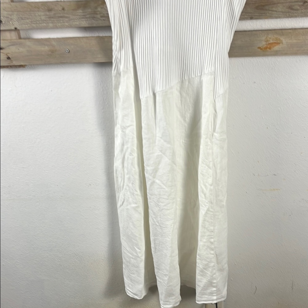 Cream A-Line Maxi Dress with Scoop Neck - Picture 6 of 9